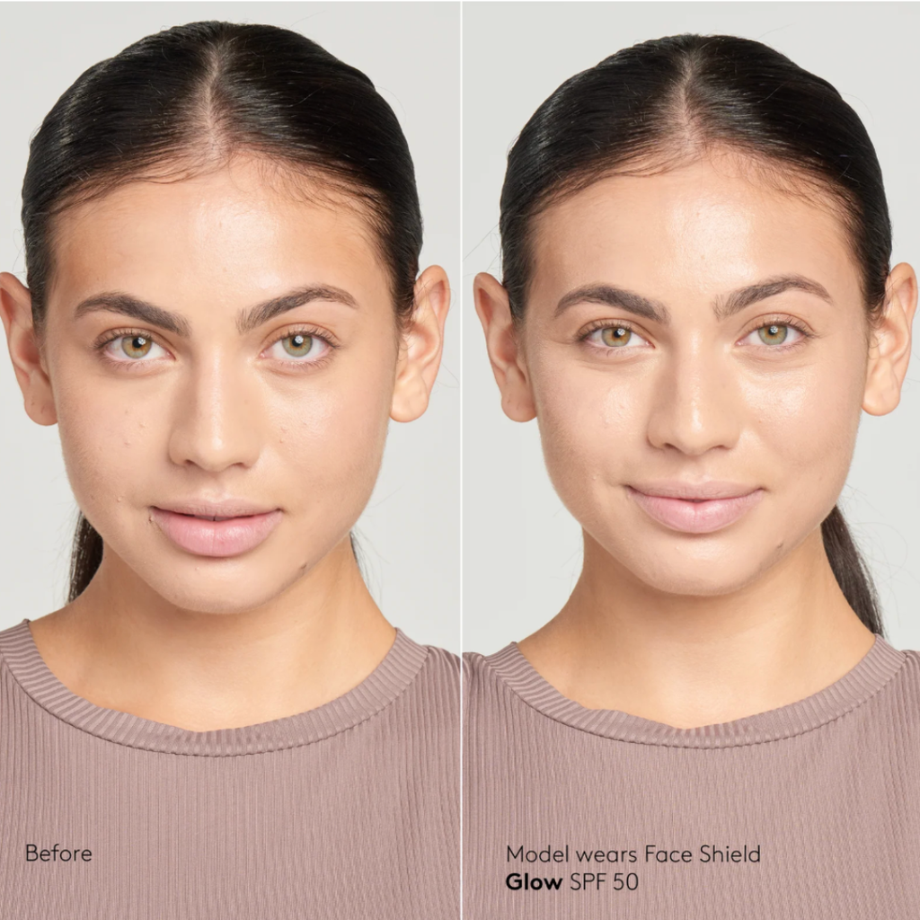 Sunforgettable Face Shield Glow SPF 50 applied on skin