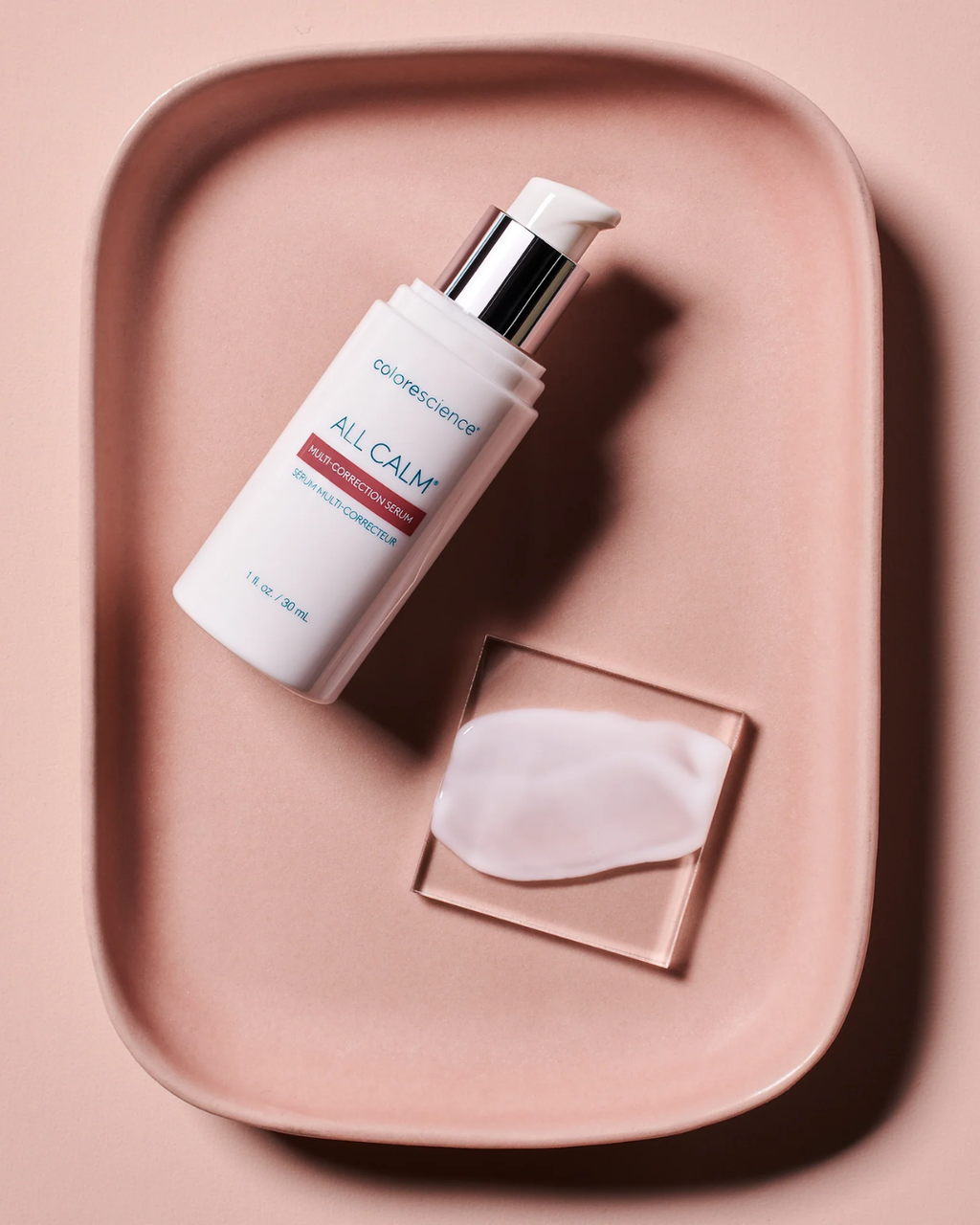 All Calm Multi-Corrective Serum packaging with pump dispenser