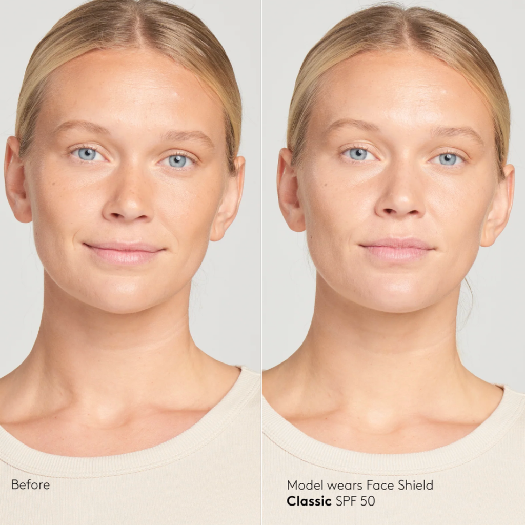Sunforgettable Face Shield Classic SPF 50 applied on skin
